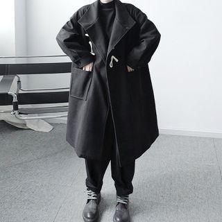 Toggle-button Oversize Woolen Long Coat