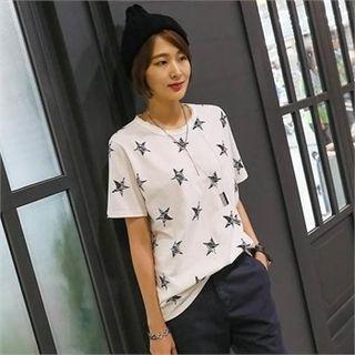 Short-sleeve Star Pattern T-shirt