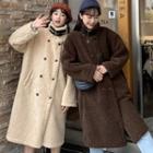 Fleece Double-breasted Midi Coat