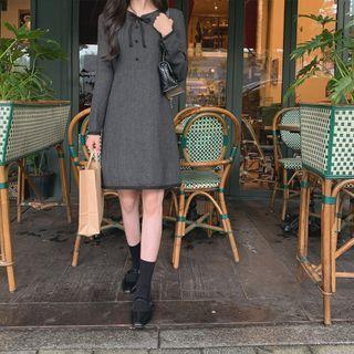 [cle.] Beribboned Twill A-line Dress