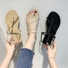 Loop-toe Faux Leather Sandals
