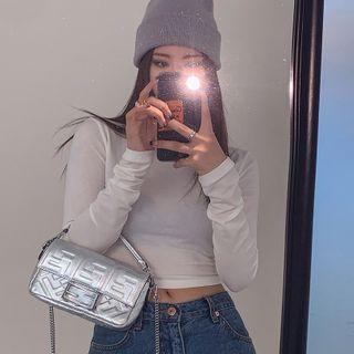 High-neck Cropped Top