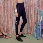 High-waist Piped Letter Yoga Pants