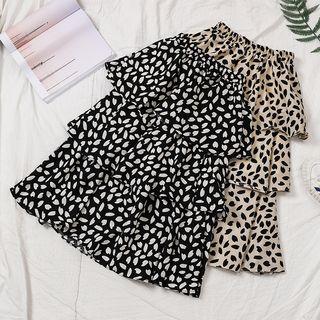 Leopard Print Layered Skirt