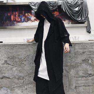 Mock Two-piece Hooded Long Coat