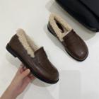 Faux Leather Fleece-lined Platform Loafers