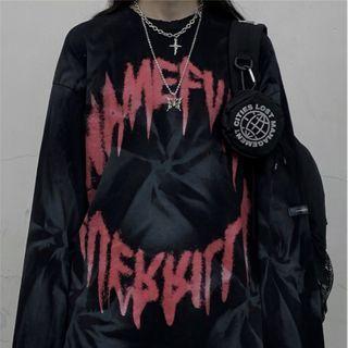 Letter Print Round Neck Sweatshirt