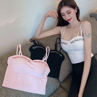 Padded Lettering Print Camisole Top