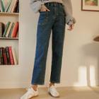 Patch-pocket Straight-leg Jeans
