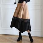 Two-tone Long Pleat Skirt