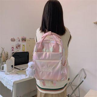 Top Handle Iridescent Backpack