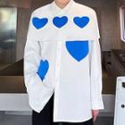 Set: Heart Applique Shirt + Capelet