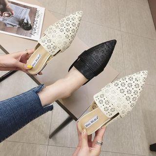 Laser Cut Pointed-toe Mules