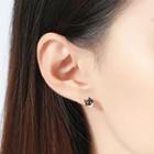 Faux-pearl Bat Asymmetric Stud Earring