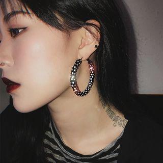 Alloy Rhinestone Hoop Earring