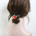 Bead & Bow Hair Tie Green Bow & Cherry - Red - One Size