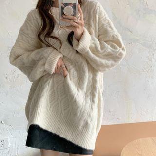 Round-neck Medium Long Sweater