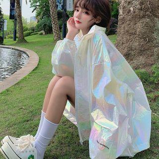 Iridescent Lettering Jacket