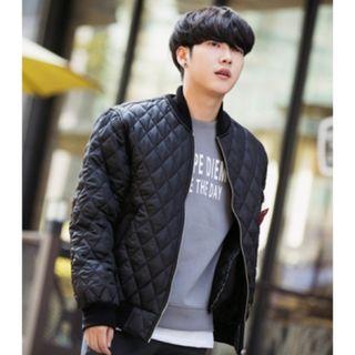 Diamond-quilted Zip Jacket