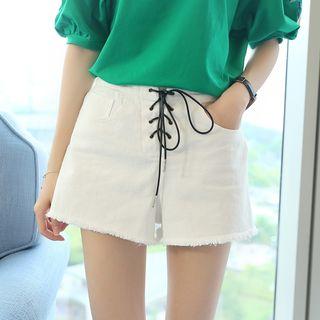 Fray Lace-up Shorts