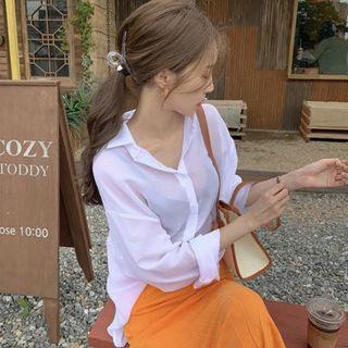 Plain Shirt / Maxi Pencil Skirt