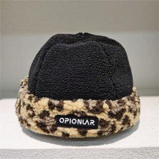 Leopard Print Trim Beanie
