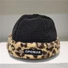 Leopard Print Trim Beanie