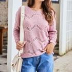 Pointelle Sweater Pink - One Size