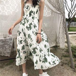 Picture Print Strap Dress