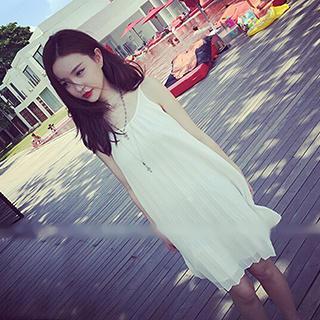 Pleated Strappy Dress