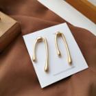 Matte Droplet Dangle Earring 1 Pair - S925 Silver Needle - Earring - Gold - One Size