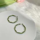 Twisted Alloy Hoop Earring 1 Pair - Green - One Size