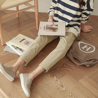 Band-waist Seam-trim Tapered Pants