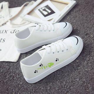 Fishbone Print Sneakers