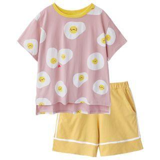 Short-sleeve Egg Print Loungewear Set