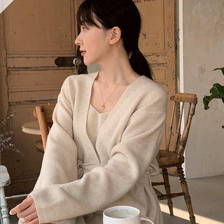 Cashmere Blend Knit Wrap Cardigan