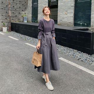 Panel Mock Two-piece A-line Dress