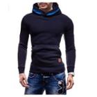 Contrast Trim Zip Hooded Sweatshirt