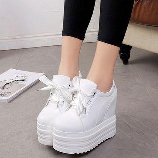 Faux-leather Hidden Heel Sneakers