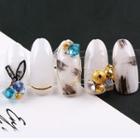 Set Of 5: Polished / Frosted Metal Bead Nail Art Decoration