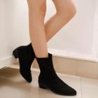 Pointy-toe Fleece-lining Short Boots
