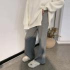 Wide Leg Knit Pants Gray - One Size