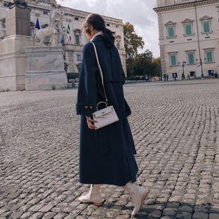 Single-breasted Wool Trench Coat