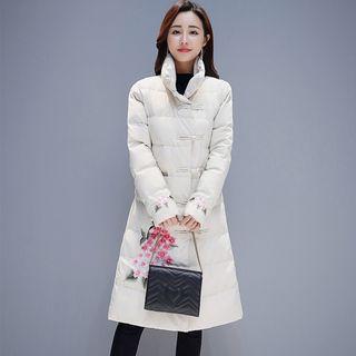 Traditional Chinese Embroidered Padded Long Coat