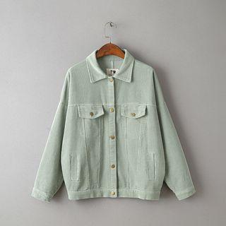 Corduroy Batwing Collared Jacket