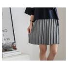 Band-waist Accordion-pleat Skirt