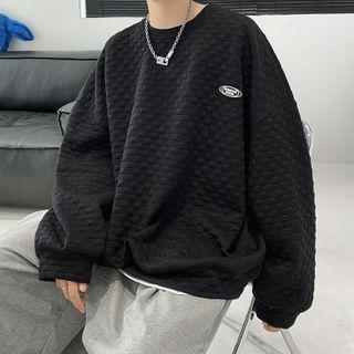 Round Neck Waffle Sweatshirt
