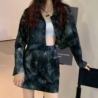 Tie Dye Cropped Jacket / Mini Skirt