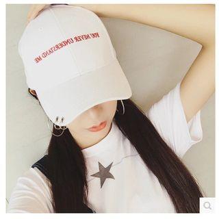 Metal Ring Embroidered Baseball Cap