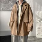 Mock Two Piece Single Breasted Woolen Coat